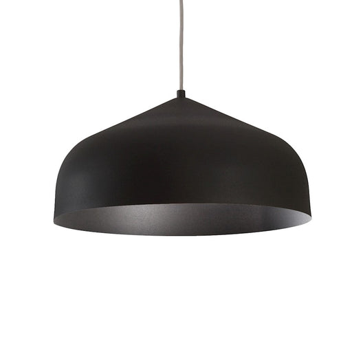 Kuzco Helena 17in 1-Light Pendant | Industrial Black/Black Spun Aluminum | Kitchen Island & Dining Room | 16.88 x 16.88 x 9.25 in | Model 49117-BK-BK