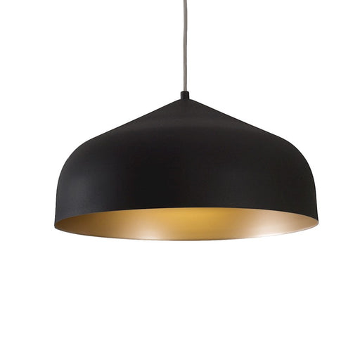 Kuzco Helena 17in 1-Light Pendant | Modern Black and Gold Aluminum Shade | Kitchen Island & Dining Room | 17 x 9 in, 60W A19 | Model 49117-BK-GD