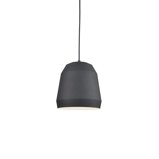 Kuzco Sedona 16in 1-Light Pendant | Modern Black Faceted Aluminum and White Interior | Kitchen Island & Dining Room | Model 492116-BK
