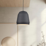 Kuzco Sedona 16in 1-Light Pendant | Modern Black Faceted Aluminum and White Interior | Kitchen Island & Dining Room | Model 492116-BK