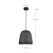 Kuzco Sedona 16in 1-Light Pendant | Modern Black Faceted Aluminum and White Interior | Kitchen Island & Dining Room | Model 492116-BK