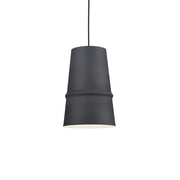 Kuzco Castor 8in 1-Light Pendant | Modern Black Aluminum with White Interior | Kitchen Island & Dining Room | Model 492208-BK