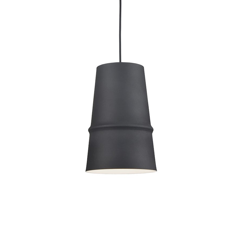 Kuzco Castor 8in 1-Light Pendant | Modern Black Aluminum with White Interior | Kitchen Island & Dining Room | Model 492208-BK