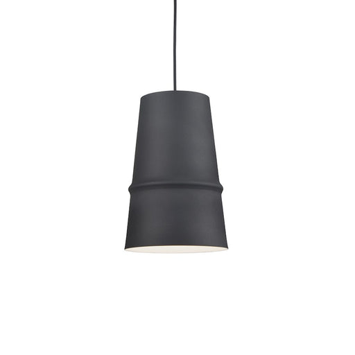 Kuzco Castor 8in 1-Light Pendant | Modern Black Aluminum with White Interior | Kitchen Island & Dining Room | Model 492208-BK