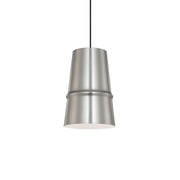 Kuzco Castor 8in 1-Light Pendant | Modern Brushed Nickel and White Interior | Kitchen Island & Dining Room | 60W Incandescent Socket | Model 492208-BN
