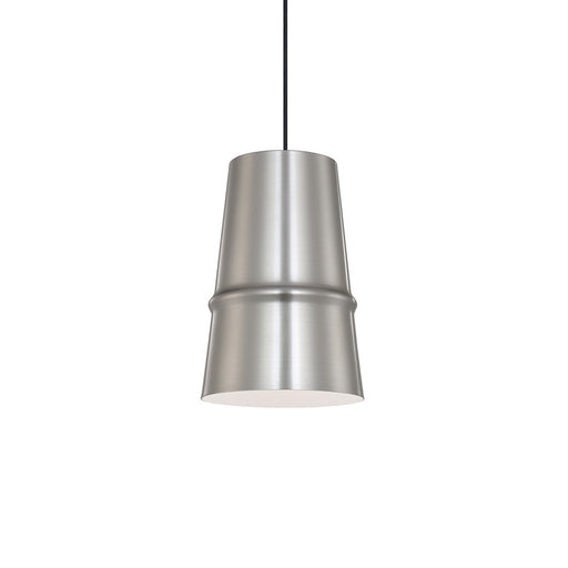 Kuzco Castor 8in 1-Light Pendant | Modern Brushed Nickel and White Interior | Kitchen Island & Dining Room | 60W Incandescent Socket | Model 492208-BN