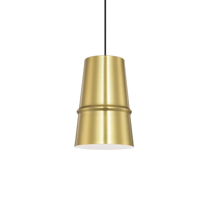 Kuzco Castor 8in 1-Light Pendant | Gold Aluminum Shade | Kitchen Island & Dining Room | 12 x 8 in | Model 492208-GD