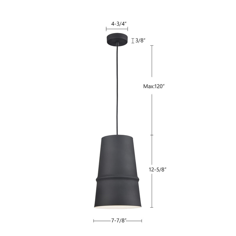 Kuzco Castor 8in 1-Light Pendant | Modern Indigo Blue Conical Aluminum Shade | Kitchen Island & Dining Room | 12in H x 8in Dia | Model 492208-IB