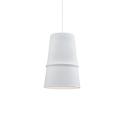 Kuzco Castor 8in 1-Light Pendant | Modern White Aluminum and Matte White Interior | Kitchen Island & Dining Room | 12 in H | Model 492208-WH