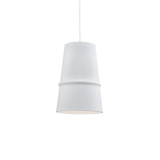 Kuzco Castor 8in 1-Light Pendant | Modern White Aluminum and Matte White Interior | Kitchen Island & Dining Room | 12 in H | Model 492208-WH