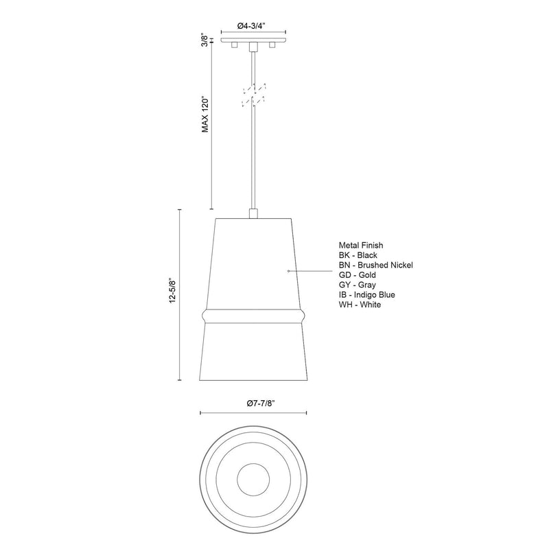 Kuzco Castor 8in 1-Light Pendant | Modern White Aluminum and Matte White Interior | Kitchen Island & Dining Room | 12 in H | Model 492208-WH