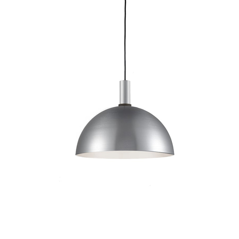 Kuzco Archibald 16in 1-Light Pendant | Brushed Nickel with Black Detail Steel | Kitchen Island & Dining Room | 12 x 16 in | Model 492316-BN-BK