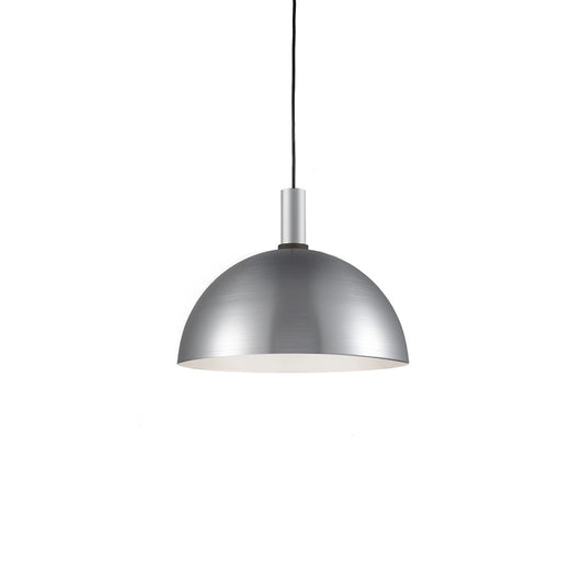 Kuzco Archibald 16in 1-Light Pendant | Brushed Nickel with Black Detail Steel | Kitchen Island & Dining Room | 12 x 16 in | Model 492316-BN-BK