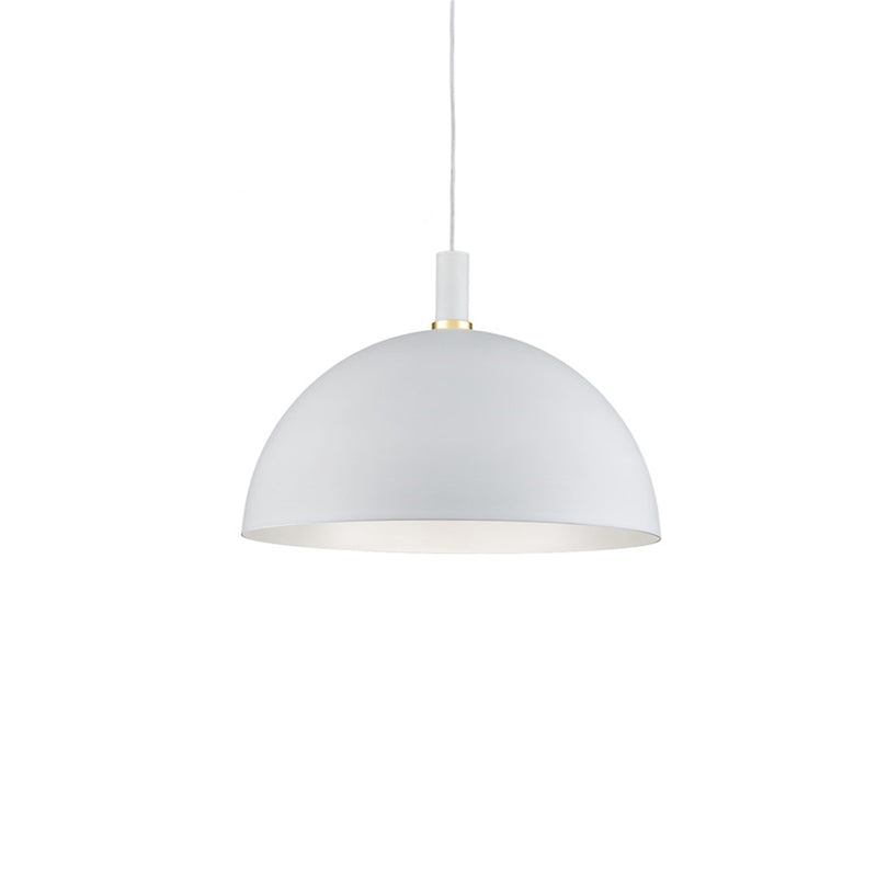 Kuzco Archibald 24in 1-Light Pendant | White with Gold Detail Aluminum | Kitchen Island & Dining Room | 24 x 24 x 16 in | Model 492324-WH-GD