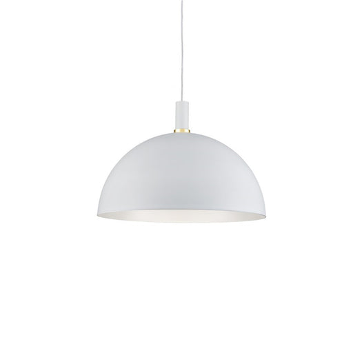 Kuzco Archibald 24in 1-Light Pendant | White with Gold Detail Aluminum | Kitchen Island & Dining Room | 24 x 24 x 16 in | Model 492324-WH-GD