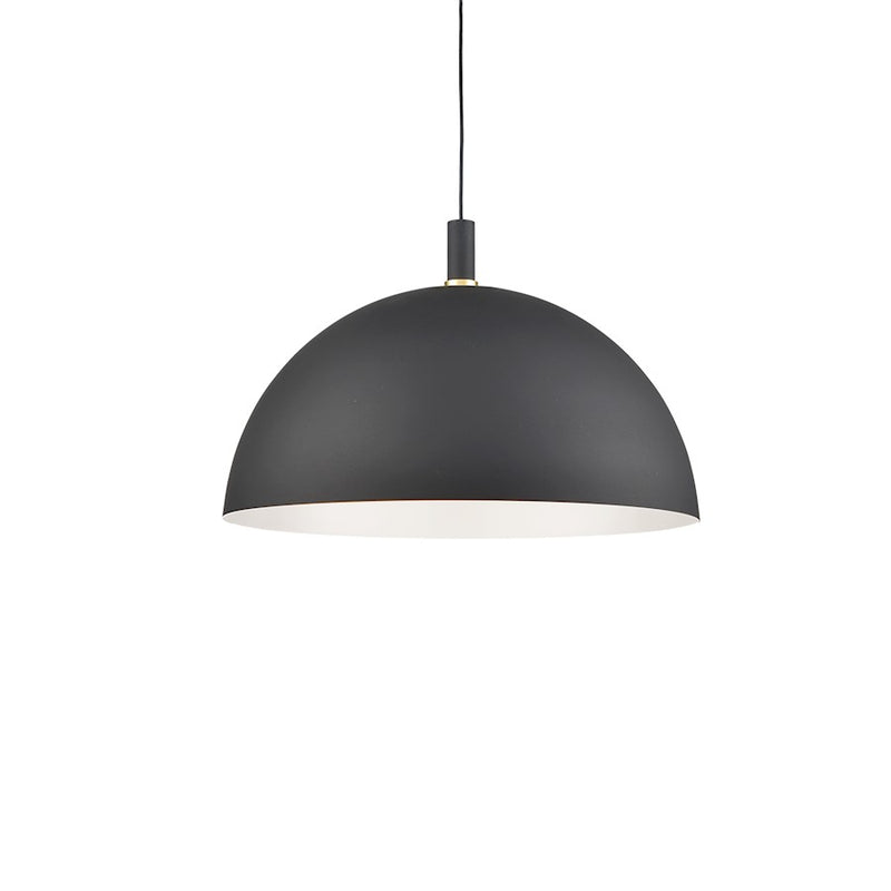 Kuzco Archibald 32in 1-Light Pendant | Modern Black with Gold Detail and White Interior | Kitchen Island & Dining Room | 22in H | Model 492332-BK-GD