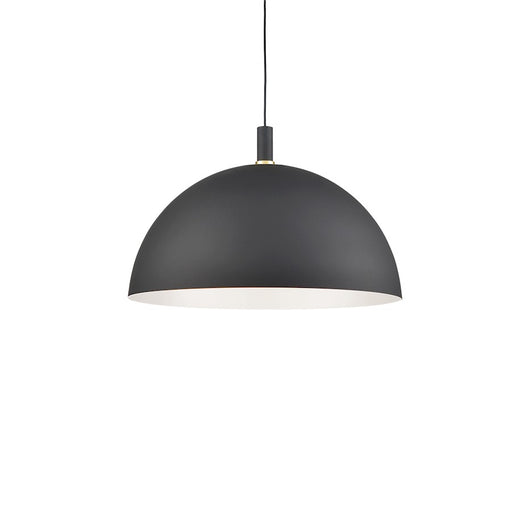 Kuzco Archibald 32in 1-Light Pendant | Modern Black with Gold Detail and White Interior | Kitchen Island & Dining Room | 22in H | Model 492332-BK-GD