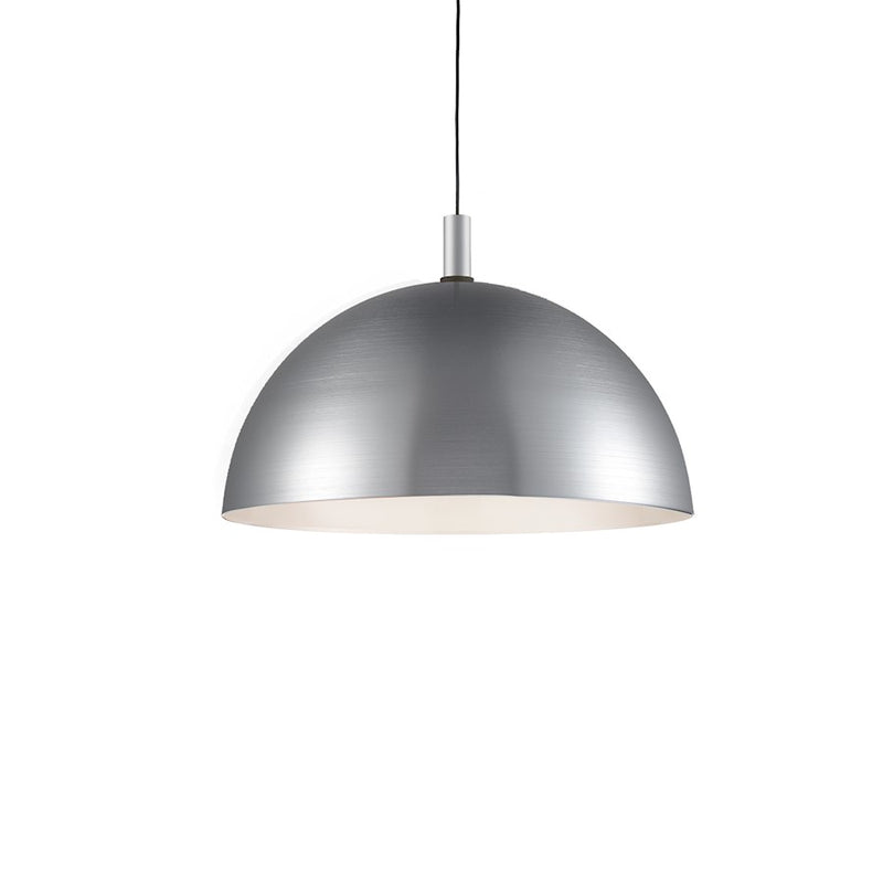 Kuzco Archibald 32in 1-Light Pendant | Brushed Nickel with Black Detail Aluminum Shade | Dining Room & Kitchen Island | Model 492332-BN-BK