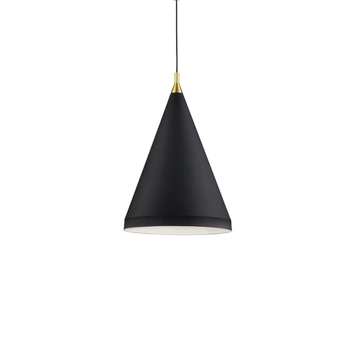 Kuzco Dorothy 16in 1-Light Pendant | Black with Gold Detail Aluminum | Kitchen Island & Dining Room | 24in H | Model 492716-BK-GD