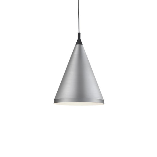 Kuzco Dorothy 16in 1-Light Pendant | Industrial Brushed Nickel and Black Detail | Kitchen Island & Dining Room | 60W Incandescent | Model 492716-BN-BK