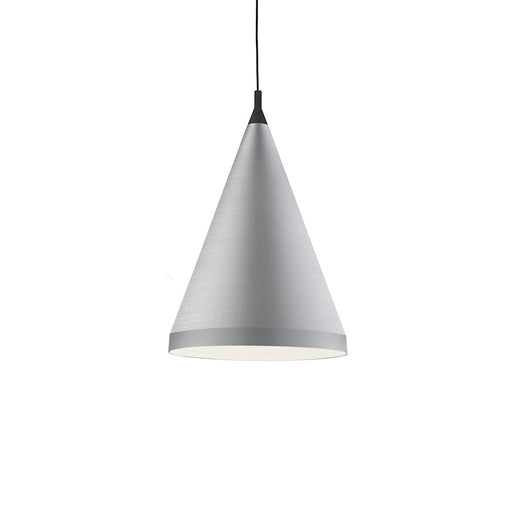 Kuzco Dorothy 22in 1-Light Pendant | Brushed Nickel with Black Detail Aluminum Shade | Kitchen Island & Dining Room | 32 x 22 in | Model 492722-BN-BK