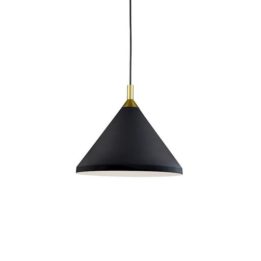 Kuzco Dorothy 14in 1-Light Pendant | Black with Gold Detail Aluminum | Kitchen Island & Dining Room | 12 x 14 in | Model 492814-BK-GD
