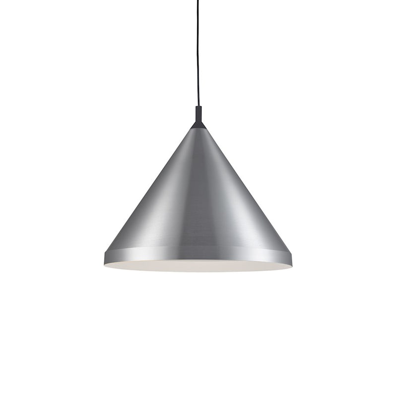 Kuzco Dorothy 24in 1-Light Pendant | Modern Brushed Nickel and Black Aluminum | Kitchen Island & Dining Room | 24 x 20 in | Model 492824-BN-BK