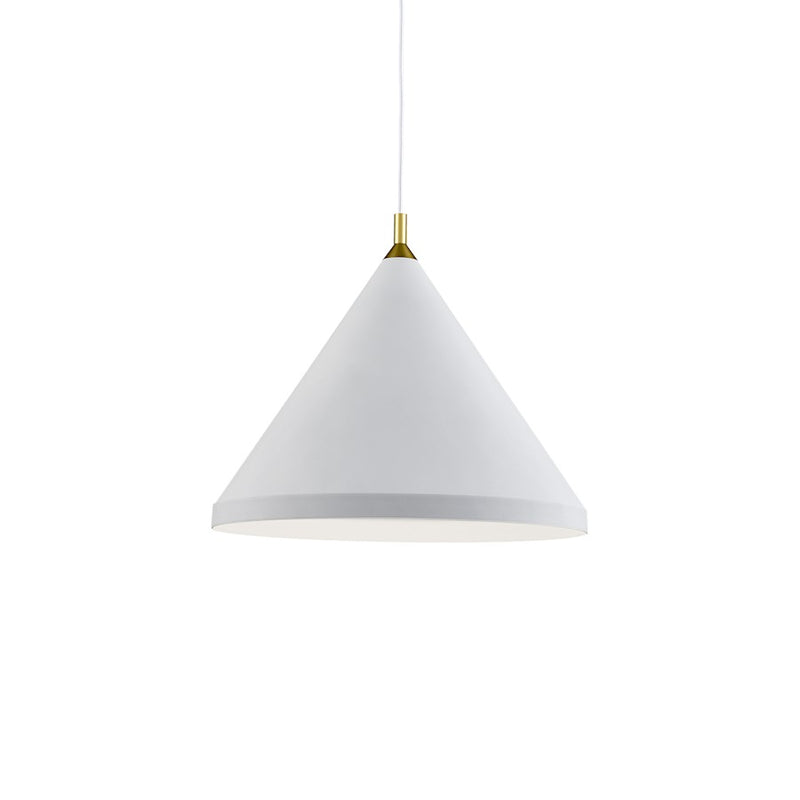 Kuzco Dorothy 24in 1-Light Pendant | Modern White and Gold Detail Aluminum | Kitchen Island & Dining Room | 24 x 24 x 20 in | Model 492824-WH-GD