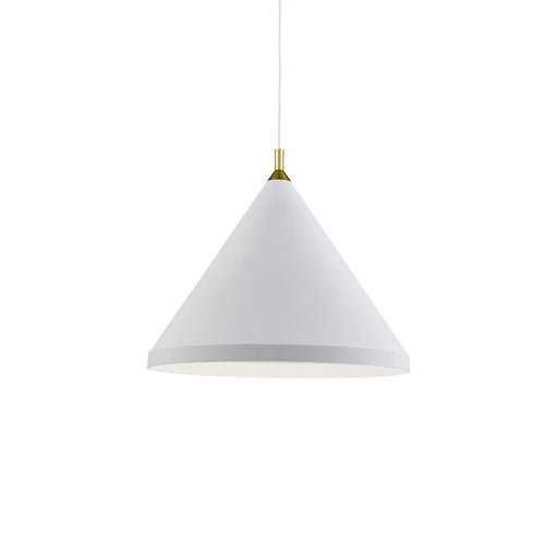Kuzco Dorothy 24in 1-Light Pendant | Modern White and Gold Detail Aluminum | Kitchen Island & Dining Room | 24 x 24 x 20 in | Model 492824-WH-GD