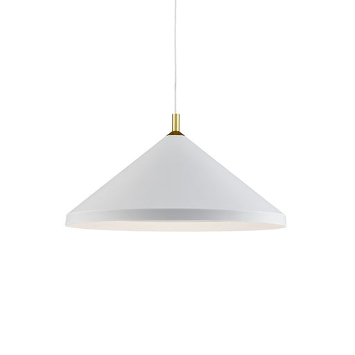 Kuzco Dorothy 26in 1-Light Pendant | White Aluminum with Gold Detail | Kitchen Island & Dining Room | 13 x 26 in | Model 493126-WH-GD