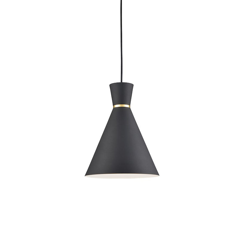 Kuzco Vanderbilt 10in 1-Light Pendant | Modern Black and Gold Detail Aluminum | Kitchen Island & Dining Room Pendant | 60W | Model 493210-BK-GD