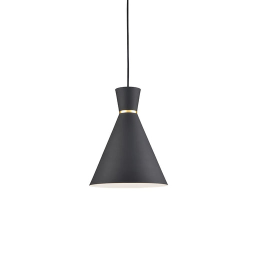 Kuzco Vanderbilt 10in 1-Light Pendant | Modern Black and Gold Detail Aluminum | Kitchen Island & Dining Room Pendant | 60W | Model 493210-BK-GD