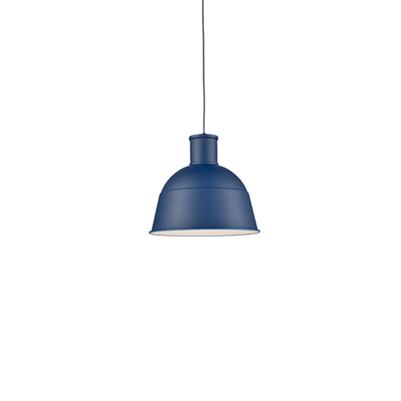 Kuzco Irving 1-Light 13in Pendant | Indigo Blue Aluminum and White Interior | Kitchen Island & Dining Room | 13 x 13 x 12 in | Model 493513-IB