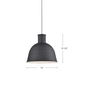 Kuzco Irving 1-Light 13in Pendant | Indigo Blue Aluminum and White Interior | Kitchen Island & Dining Room | 13 x 13 x 12 in | Model 493513-IB
