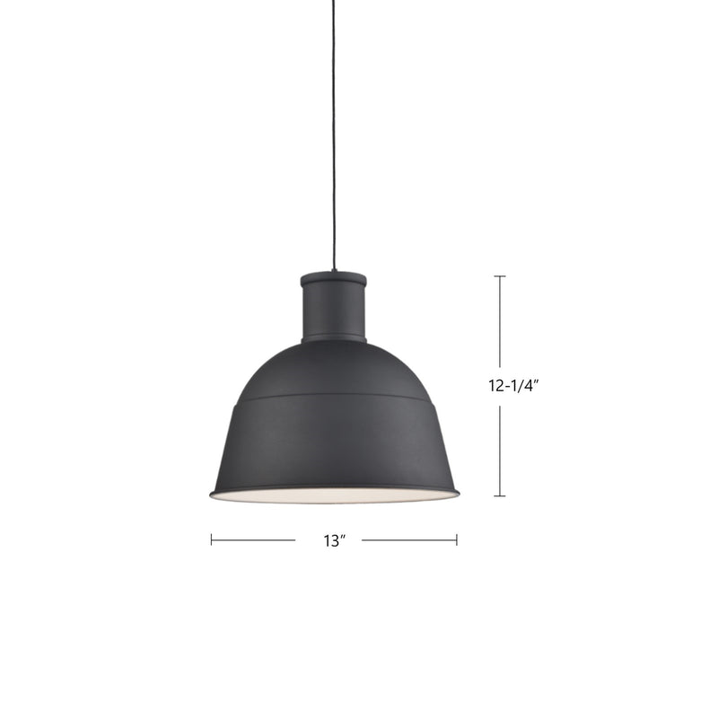 Kuzco Irving 1-Light 13in Pendant | Indigo Blue Aluminum and White Interior | Kitchen Island & Dining Room | 13 x 13 x 12 in | Model 493513-IB
