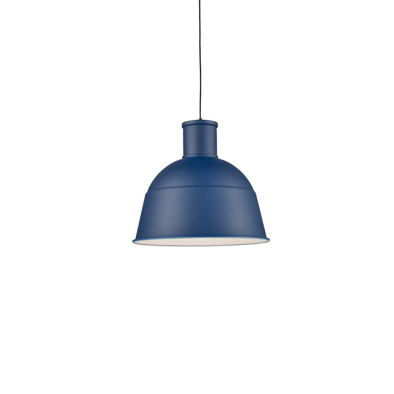 Kuzco Irving 16in 1-Light Pendant | Indigo Blue Aluminum Shade | Kitchen Island & Dining Room | 16 x 14 in | Model 493516-IB