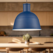 Kuzco Irving 22in 1-Light Pendant | Indigo Blue Aluminum Dome Shade | Kitchen Island & Dining Room | 22 x 21 in | Model 493522-IB