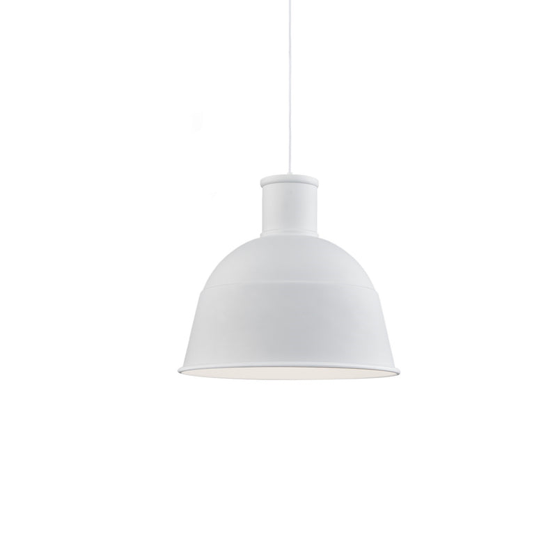 Kuzco Irving 22in 1-Light Pendant | Modern White Aluminum Dome Shade | Kitchen Island & Dining Room | 22 Dia x 21 H in | Model 493522-WH