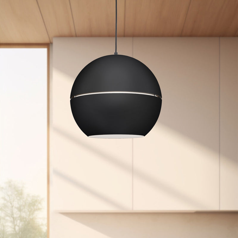Kuzco Lucas 16in 1-Light Pendant | Modern Black Aluminum Shade | Kitchen Island & Dining Room | 16 Dia x 14.5 in | Model 494016-BK