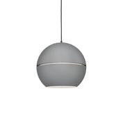 Kuzco Lucas 16in 1-Light Pendant | Modern Gray Aluminum and Matte White Interior | Kitchen Island & Dining Room | 14.5in H x 16in | Model 494016-GY