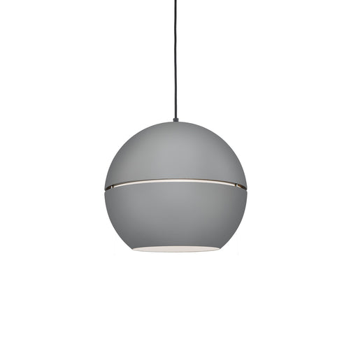 Kuzco Lucas 16in 1-Light Pendant | Modern Gray Aluminum and Matte White Interior | Kitchen Island & Dining Room | 14.5in H x 16in | Model 494016-GY