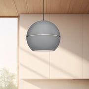 Kuzco Lucas 16in 1-Light Pendant | Modern Gray Aluminum and Matte White Interior | Kitchen Island & Dining Room | 14.5in H x 16in | Model 494016-GY