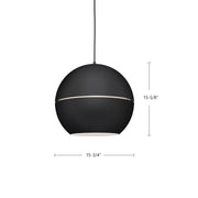 Kuzco Lucas 16in 1-Light Pendant | Modern Gray Aluminum and Matte White Interior | Kitchen Island & Dining Room | 14.5in H x 16in | Model 494016-GY