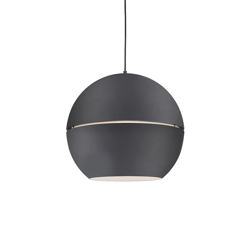 Kuzco Lucas 24in 1-Light Pendant | Black Aluminum Shade | Kitchen Island & Dining Room | 21.5 x 24 in | Model 494024-BK