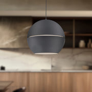 Kuzco Lucas 24in 1-Light Pendant | Black Aluminum Shade | Kitchen Island & Dining Room | 21.5 x 24 in | Model 494024-BK