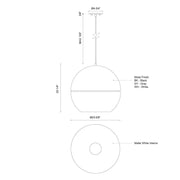 Kuzco Lucas 24in 1-Light Pendant | Black Aluminum Shade | Kitchen Island & Dining Room | 21.5 x 24 in | Model 494024-BK