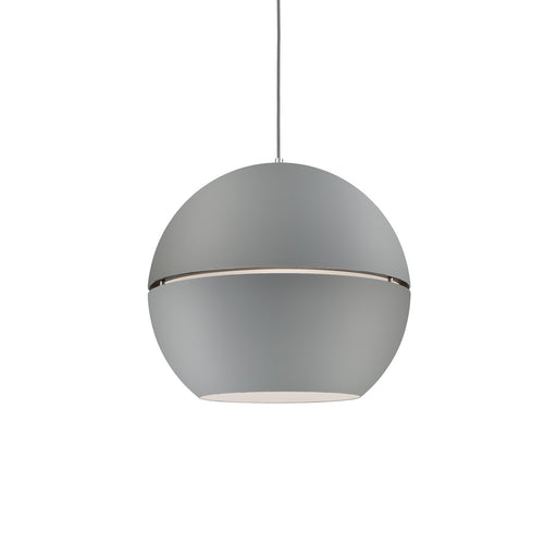 Kuzco Lucas 24in 1-Light Pendant | Modern Gray Aluminum and White Interior | Kitchen Island & Dining Room | 24in Dia, 21.5in H | Model 494024-GY