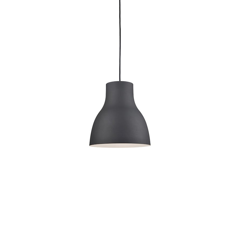 Kuzco Cradle 13in 1-Light Pendant | Modern Black Aluminum Shade | Kitchen Island & Dining Room | 60W Incandescent Socket | Model 494213-BK