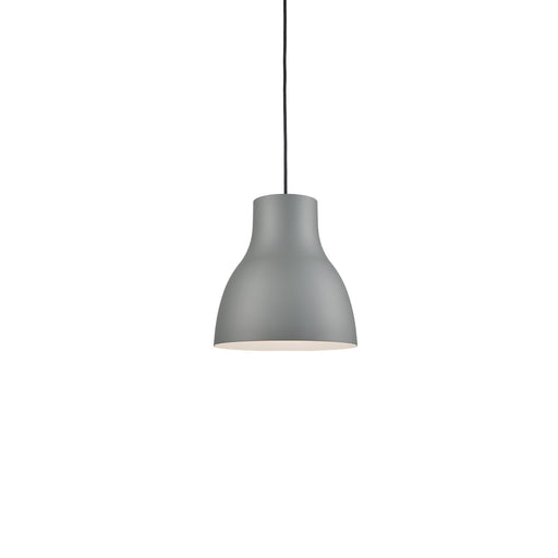 Kuzco Cradle 13in 1-Light Pendant | Modern Gray Aluminum with Matte White Interior | Kitchen Island & Dining Room | Model 494213-GY