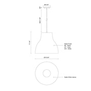 Kuzco Cradle 16in 1-Light Pendant | Modern Gray Aluminum Shade with White Interior | Kitchen Island & Dining Room | 16in Dia | Model 494216-GY